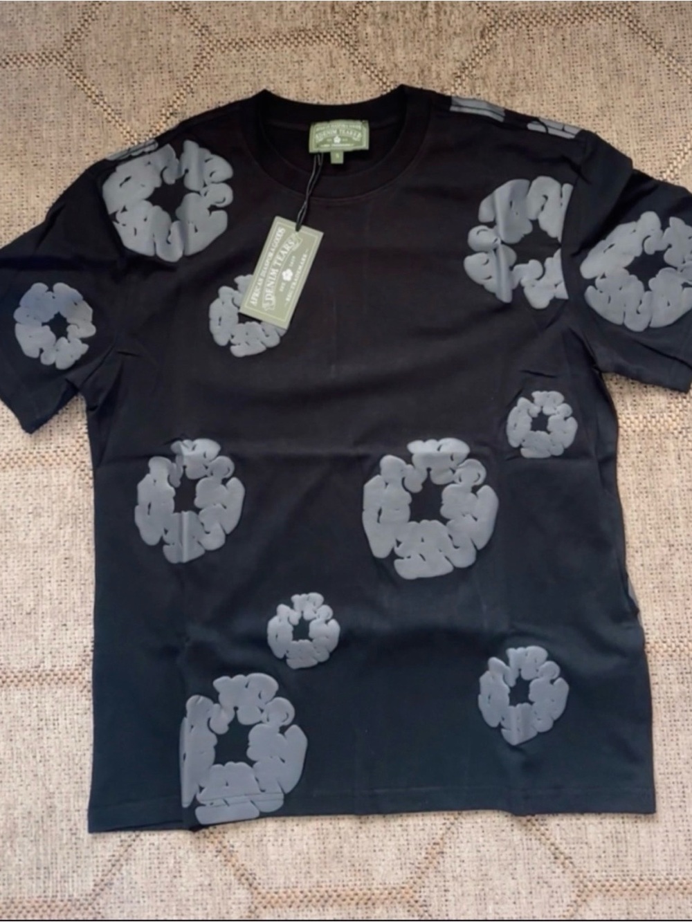 Chrome Hearts Black Short-Sleeve Tee with Gray Graphic Rings